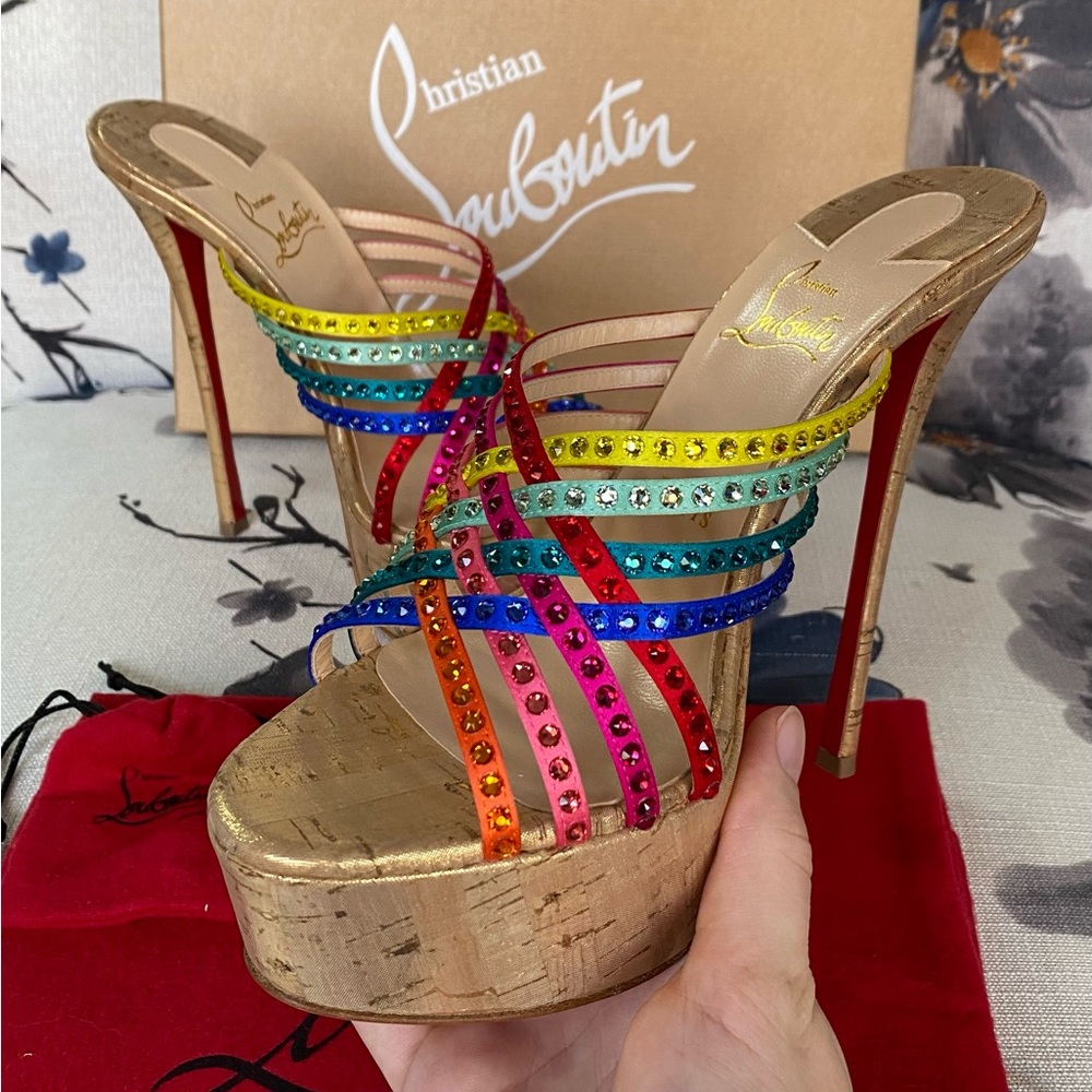 NEW Christian Louboutin EU Size 38.5 Martha Strass Alta 150